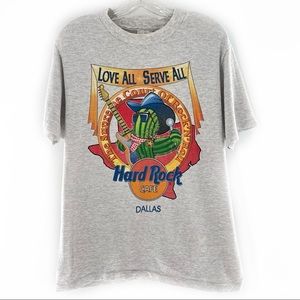 Hard Rock Cafe Dallas Cactus Cowboy Vintage 90s T-Shirt, Size Medium